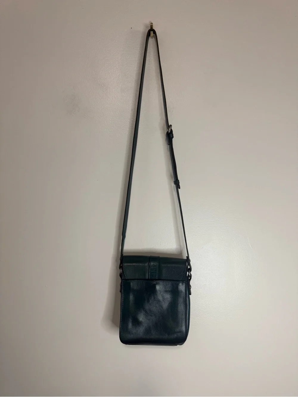 Patricia Nash dark green/blue Leather Crossbody Bag - Adjustable Strap